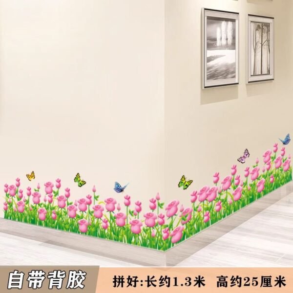 Self Adhesive corner green grass stickers - Image 2