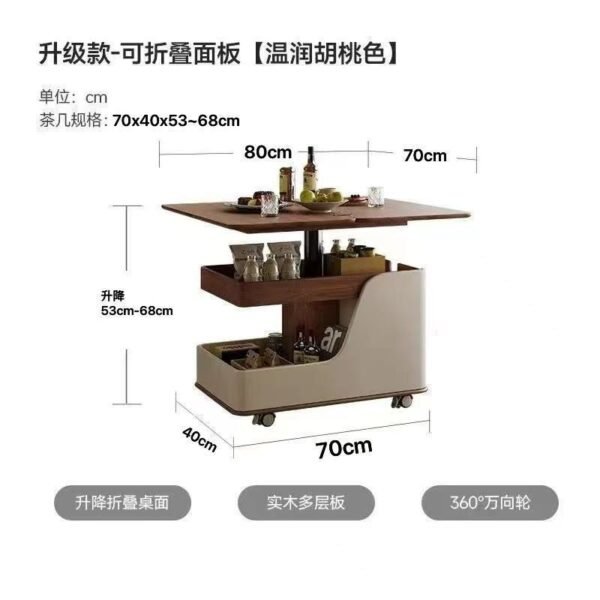 Simple, Small-Sized, Modern, Multifunctional, Foldable, Living Room Sofa Lift, Home Trolley - Image 2