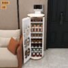 Ultra-thin rotating new steel personality standing light luxury 360-degree circular round barrel shoe cabinet at the door.120CM
